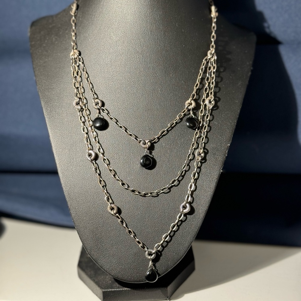Silpada - Black Onyx triple layered necklace